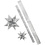 Vivi Gade Sterstroken, L: 86+100 cm, B: 25+40 mm, d 11,5+18,5 cm, glitter zilver, 16 stroken/ 1 doos