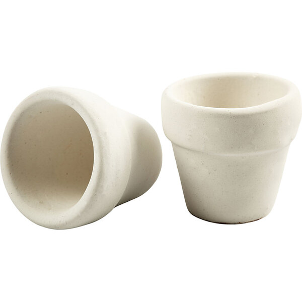 Creativ Company Bloempot, H: 4,6 cm, d 5,2 cm, wit, 48 stuk/ 1 doos