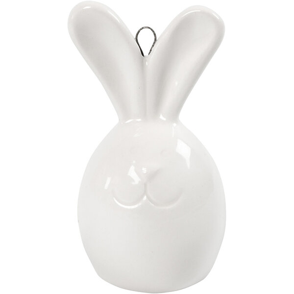 Creativ Company Konijn, H: 6,7 cm, d 3,6 cm, wit, 3 stuk/ 1 doos