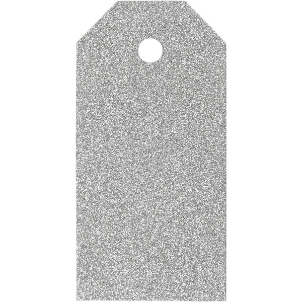 Vivi Gade Cadeaulabels, afm 5x10 cm, glitter, 300 gr, zilver, 15 stuk/ 1 doos