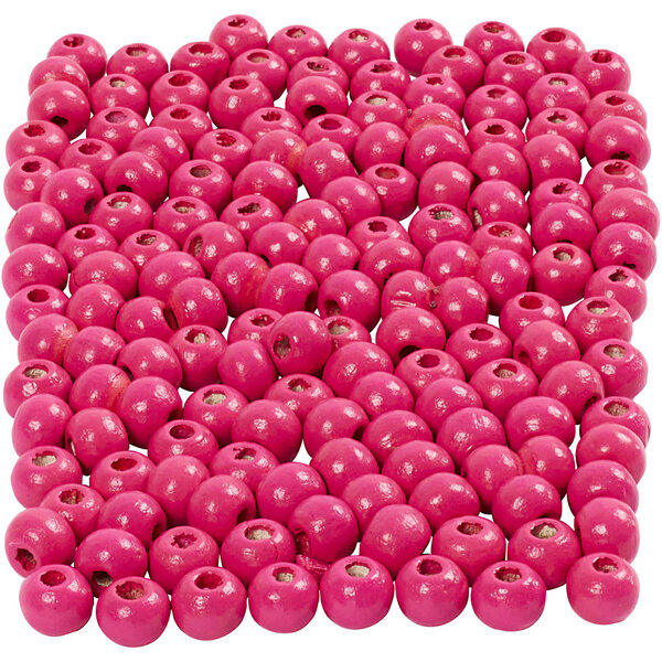 Creativ Company Houten Kralen, d 5 mm, gatgrootte 1,5 mm, roze, 150 stuk, 6 gr/ 1 doos