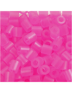 NABBI Strijkkralen, afm 5x5 mm, gatgrootte 2,5 mm, medium, roze neon (32257), 1100 stuk/ 1 doos
