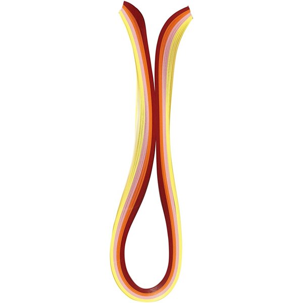 Creativ Company Quilling stroken, L: 78 cm, B: 5 mm, 120 gr, oranje, roze, rood, geel, 100 stuk/ 1 doos