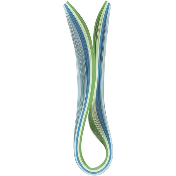 Creativ Company Quilling stroken, L: 78 cm, B: 5 mm, 120 gr, blauw, groen, lime groen, turquoise, 100 stuk/ 1 doos
