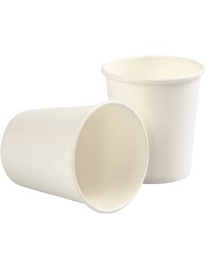  Beker van papier, H: 7,8 cm, d 7,2 cm, 205 ml, wit, 50 stuk/ 1 doos