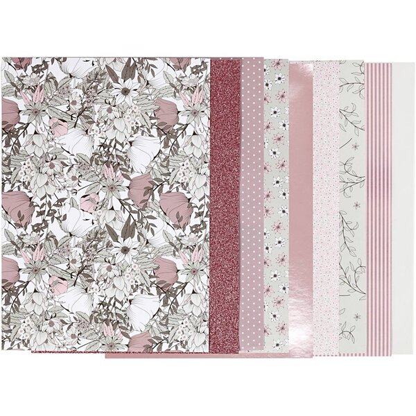 Vivi Gade Design papierblok, afm 21x30 cm, 120+128 gr, beige, bruin, roze, wit, 24 vel/ 1 doos