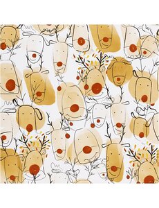 Creativ Company Inpakpapier, Rendieren, B: 50 cm, 80 gr, beige, rood, 100 m/ 1 rol
