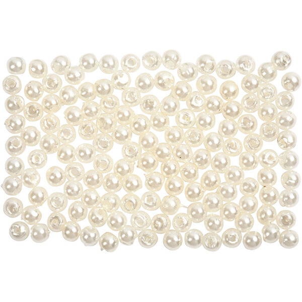 Creativ Company Waskralen, d 3 mm, gatgrootte 0,7 mm, parelmoer, 150 stuk/ 1 doos