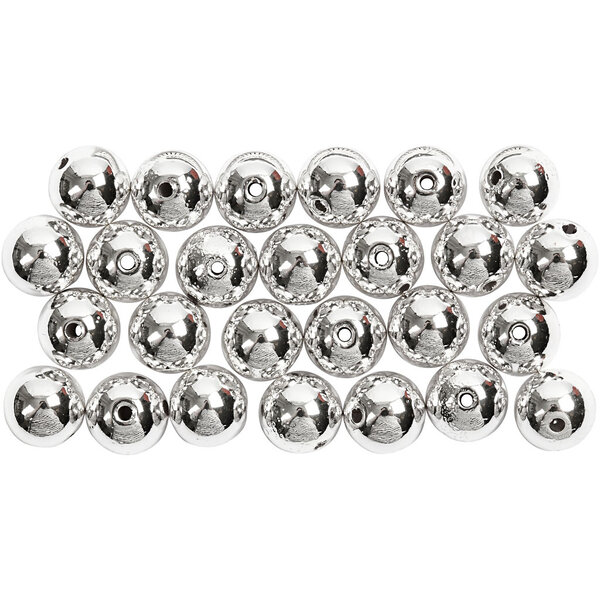 Creativ Company Waskralen, d 8 mm, gatgrootte 1 mm, zilver, 50 stuk/ 1 doos