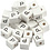 Creativ Company Letterkralen, P, afm 8x8 mm, gatgrootte 3 mm, wit, 25 stuk/ 1 doos