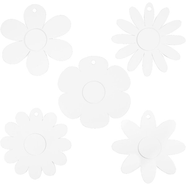 Bloemen, d 20 cm, 400 gr, wit, 5x3 stuk/ 1 doos