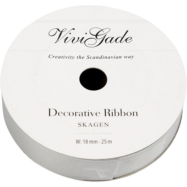 Vivi Gade Cadeaulint, B: 18 mm, matt, zilver, 25 m/ 1 rol