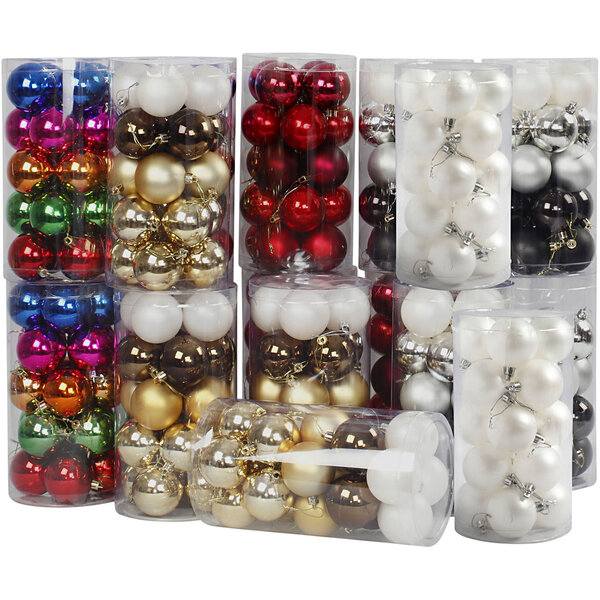 Creativ Company Kerstballen, d 6 cm, Inhoud kan variëren , 24x20 stuk/ 1 doos
