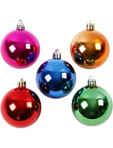 Creativ Company Kerstballen, d 6 cm, sterke kleuren, 20 stuk/ 1 doos