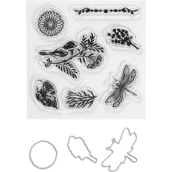 Creativ Company Stempels en snijmallen, dieren en groen, afm 2,5-6 cm, 1 doos