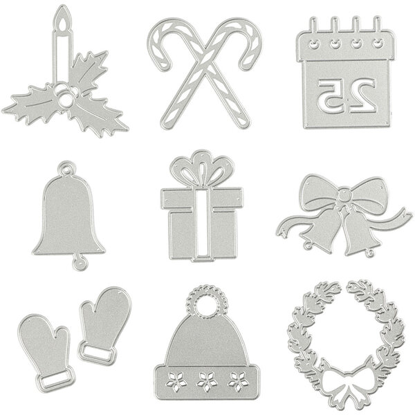 Creativ Company Stans- en embossing mallen, kerstfiguren, d 2-6,5 cm, 1 stuk