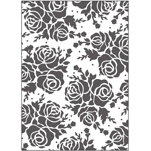 Creativ Company Embossing Folder , rozen, afm 13x18,5 cm, dikte 2 mm, 1 stuk