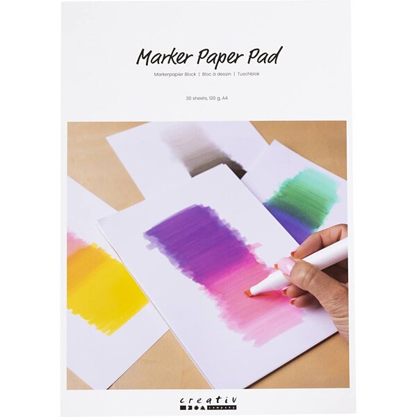 Creativ Company Papierblok voor stiften, A4, vel 210x297 mm, 120 gr, wit, 30 vel/ 1 doos