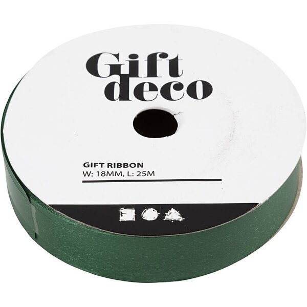 Vivi Gade Cadeaulint, B: 18 mm, matt, groen, 25 m/ 1 rol