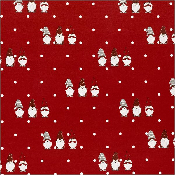 Creativ Company Inpakpapier, Scandinavische kerstkabouter, B: 50 cm, 80 gr, rood, 5 m/ 1 rol