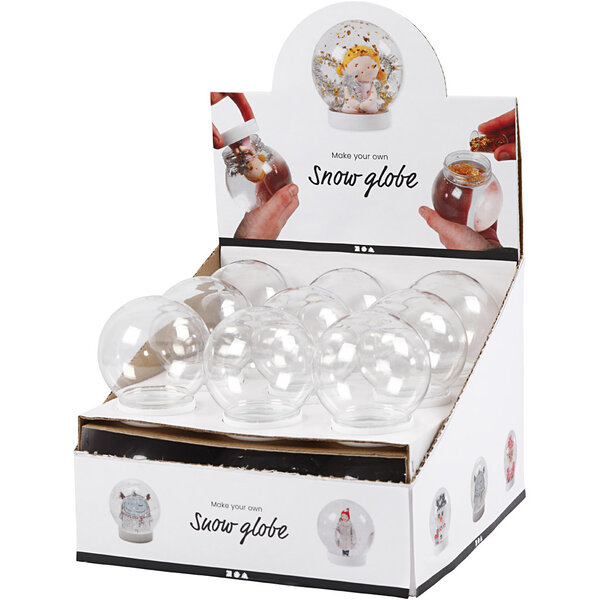 Creativ Company Sneeuwbol, H: 8,5 cm, d 8 cm, gatgrootte 4,7 cm, 18 stuk/ 1 doos
