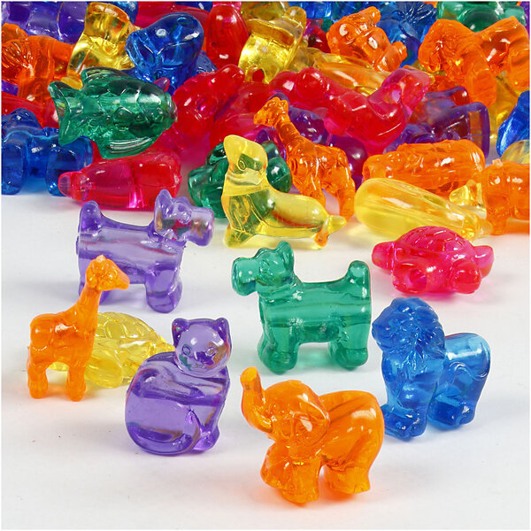 Creativ Company Figuurkralen, afm 25 mm, gatgrootte 4 mm, diverse kleuren, 700 ml/ 1 Doosje
