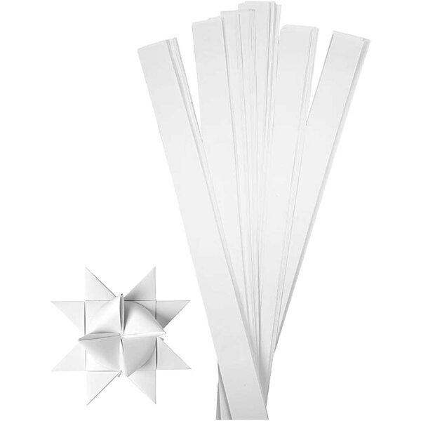 Creativ Company Vlechtstroken, L: 73 cm, d 11,5 cm, B: 25 mm, wit, 100 stroken/ 1 doos