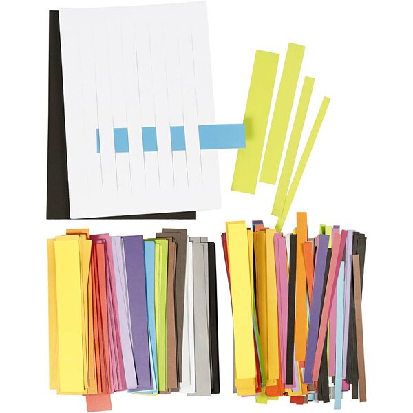 Creativ Company Papier weven set, L: 21 cm, B: 10+15+25+35 mm, 1 doos