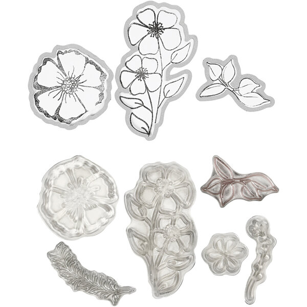 Creativ Company Stempels en snijmallen, bloemen, 1 stuk