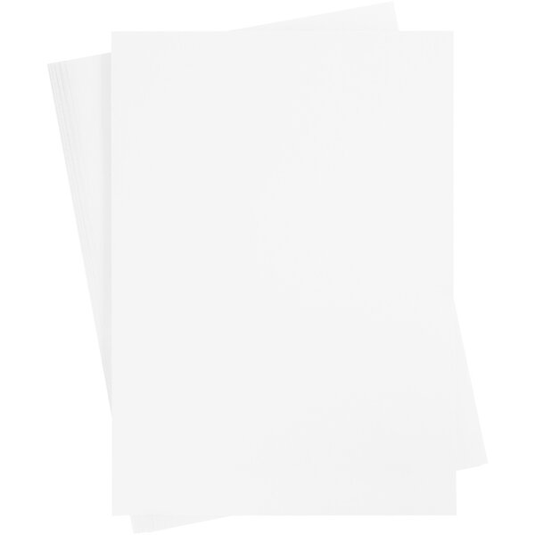 Creativ Company Karton, vel 50x70 cm, 270 gr, wit, 10 vel/ 1 doos