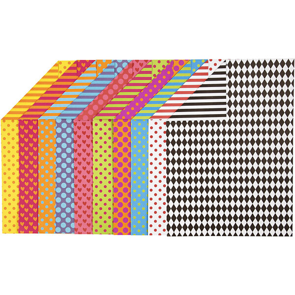 Creativ Company Bedrukt Karton, A4, vel 210x297 mm, 250 gr, diverse kleuren, 200 div vellen/ 1 doos