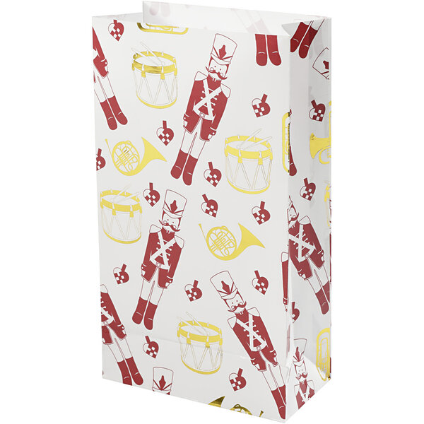 Vivi Gade Papieren zakken, notenkraker, H: 21 cm, afm 6x12 cm, goud, rood, wit, 8 stuk/ 1 doos
