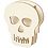 Creativ Company Schedel, Schedel of doodskop, H: 13,5 cm, D: 3 cm, B: 11,5 cm, 1 stuk