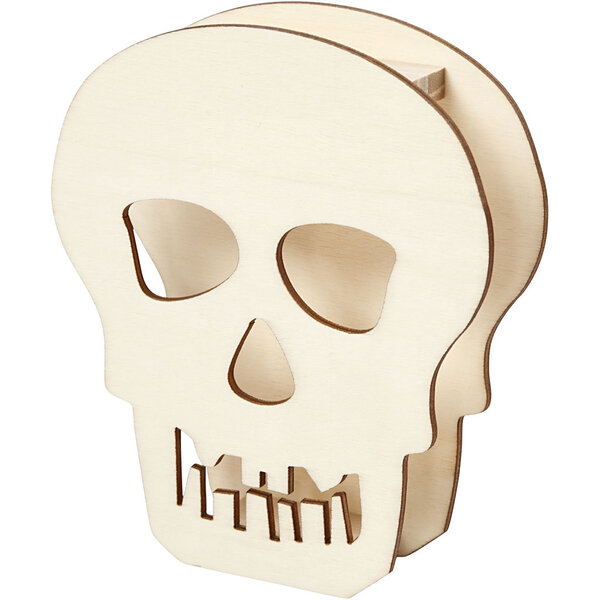 Creativ Company Schedel, Schedel of doodskop, H: 13,5 cm, D: 3 cm, B: 11,5 cm, 1 stuk
