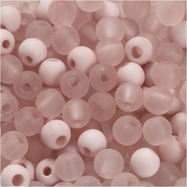 Creativ Company Plastic Kralen, d 6 mm, gatgrootte 2 mm, roze, 40 gr/ 1 doos