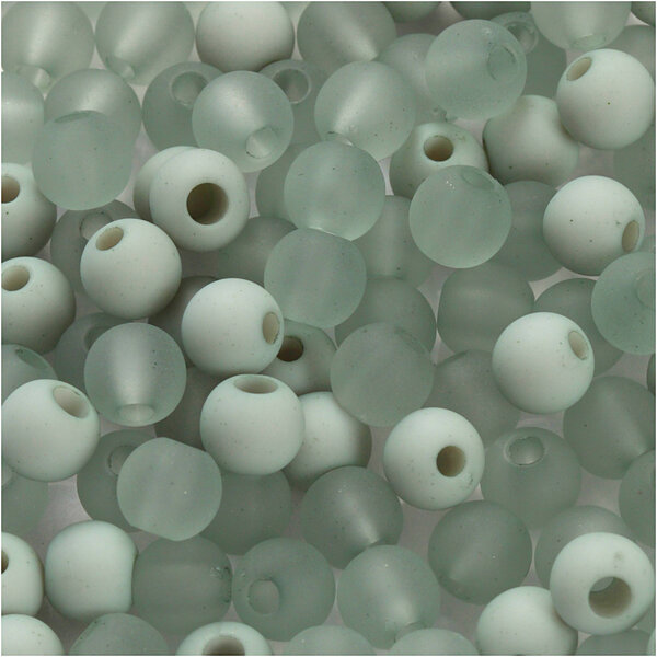 Creativ Company Plastic Kralen, d 6 mm, gatgrootte 2 mm, lichtgroen, 40 gr/ 1 doos