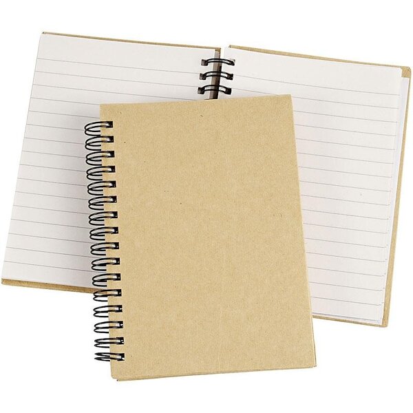 Creativ Company Spiraal gebonden notitieboek, A6, vel 105x148 mm, 60 gr, bruin, 1 stuk