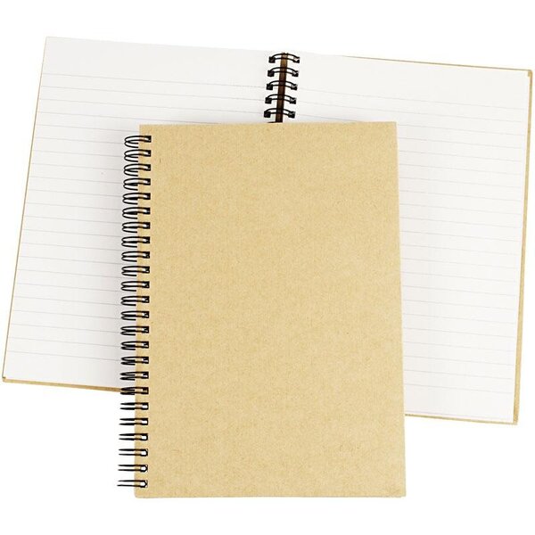 Creativ Company Spiraal gebonden notitieboek, A5, vel 148x210 mm, 60 gr, bruin, 1 stuk