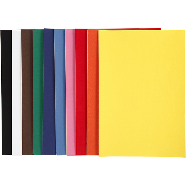 Creativ Company Velour papier, A4, vel 210x297 mm, 140 gr, diverse kleuren, 10 vel/ 1 doos
