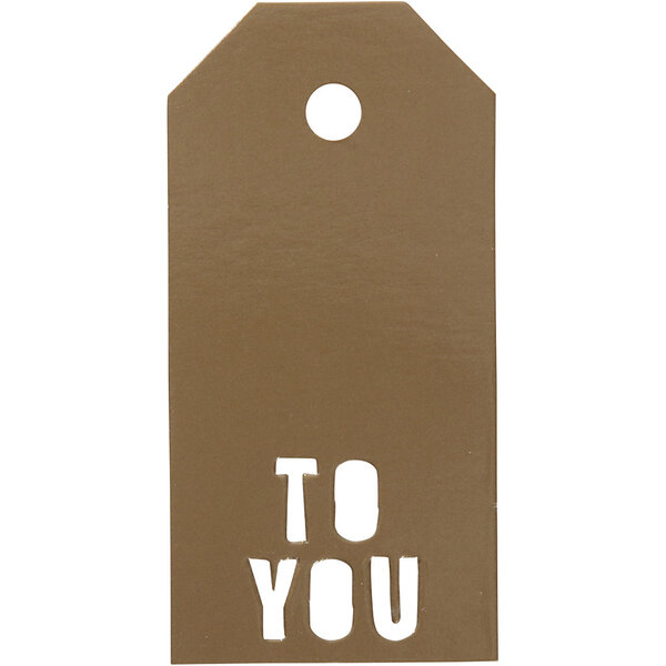 Vivi Gade Cadeaulabels, TO YOU, afm 5x10 cm, 300 gr, goud, 15 stuk/ 1 doos