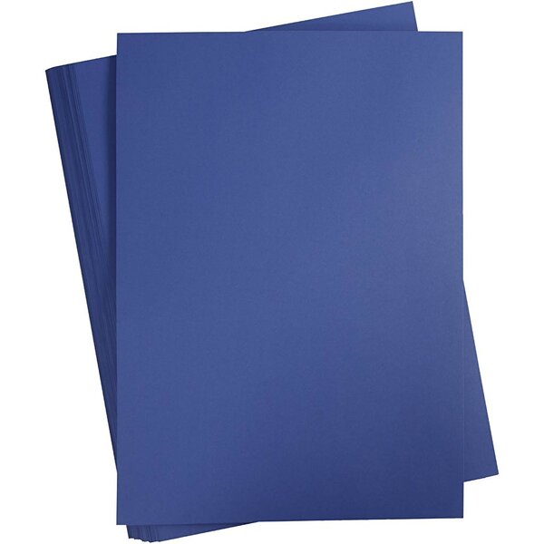 Creativ Company Gekleurd Karton, A2, vel 420x594 mm, 180 gr, donkerblauw, 100 vel/ 1 doos