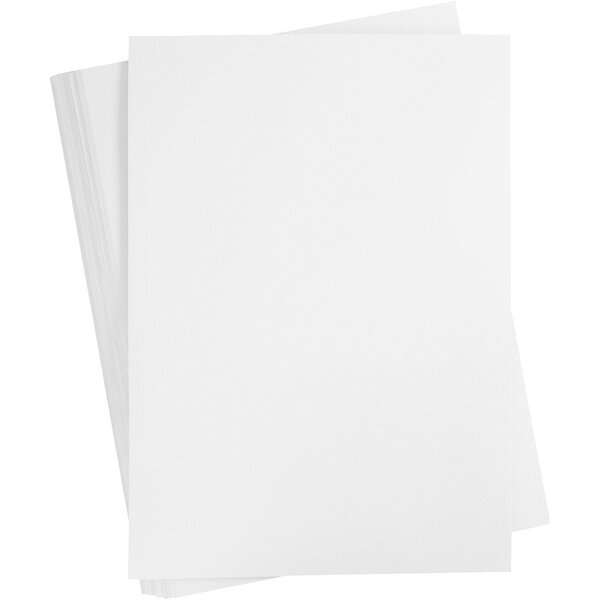 Creativ Company Gekleurd Karton, A2, vel 420x594 mm, 180 gr, wit, 100 vel/ 1 doos