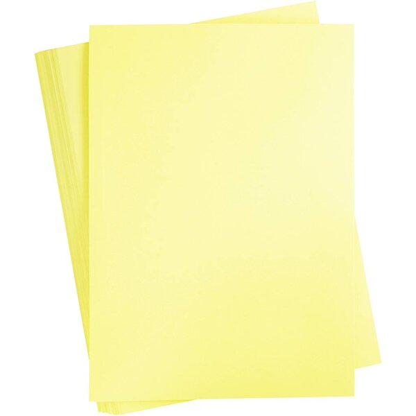 Creativ Company Gekleurd Karton, A2, vel 420x594 mm, 180 gr, lichtgeel, 100 vel/ 1 doos