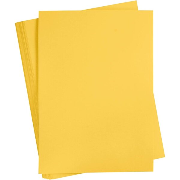 Creativ Company Gekleurd Karton, A2, vel 420x594 mm, 180 gr, sun yellow, 100 vel/ 1 doos