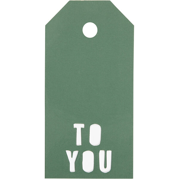 Vivi Gade Cadeaulabels, TO YOU, afm 5x10 cm, 300 gr, groen, 15 stuk/ 1 doos