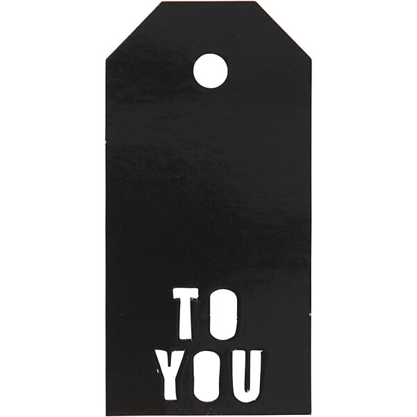 Vivi Gade Cadeaulabels, TO YOU, afm 5x10 cm, 300 gr, zwart, 15 stuk/ 1 doos