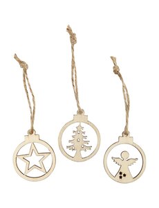 Creativ Company Hangende kerstdecoratie, d 3 cm, dikte 2,7 mm, 24 stuk/ 1 doos