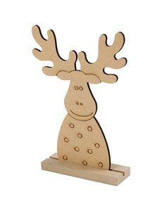 Creativ Company Kerstfiguur, Rendier, H: 15 cm, D: 3 cm, B: 11 cm, dikte 3 mm, 1 stuk
