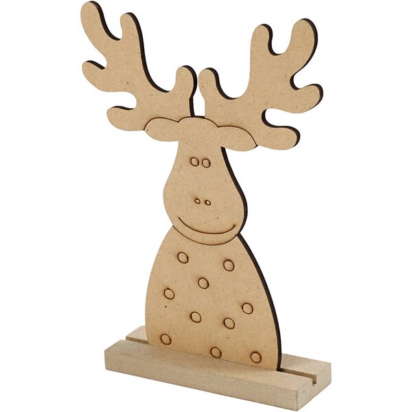 Creativ Company Kerstfiguur, Rendier, H: 15 cm, D: 3 cm, B: 11 cm, dikte 3 mm, 1 stuk
