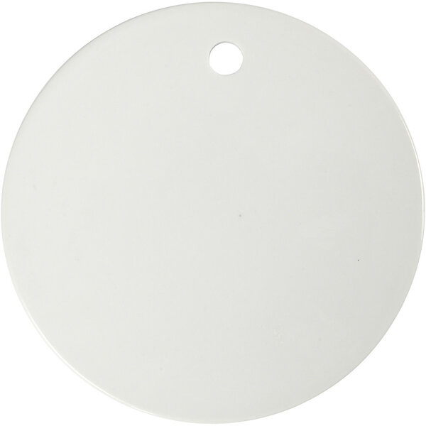 Creativ Company Label porselein, d 15 cm, dikte 0,5 cm, wit, 1 stuk